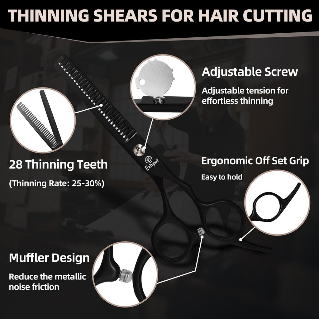6.5 Inch Hair Cutting Scissors Set With Razor, Professional Barber Hairdressing Texturizing Salon Haircut Scissor Japanese Stainless Steel