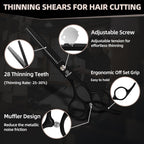 6.5 Inch Hair Cutting Scissors Set With Razor, Professional Barber Hairdressing Texturizing Salon Haircut Scissor Japanese Stainless Steel