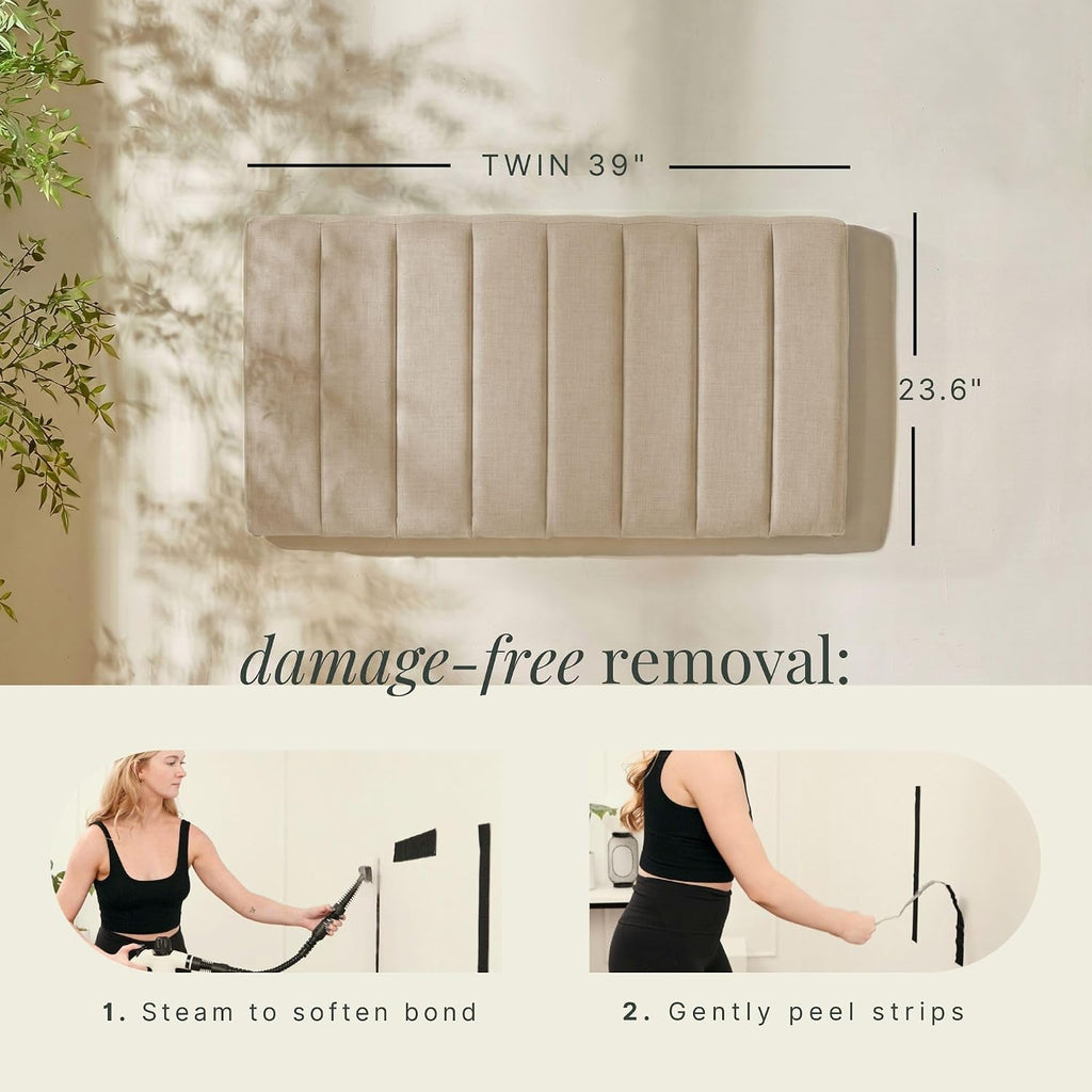 Hearth & Harbor Wall Mounted Twin Headboard Only, Bed Headboard Twin Size