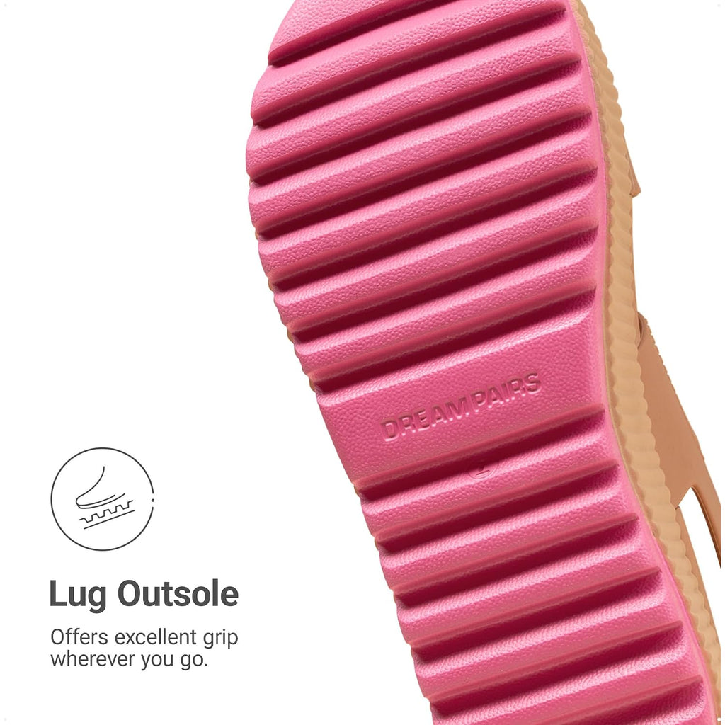 Dream Pairs Women'S Platform Water Sandals Adjustable Lightweight Waterproof Summer Beach Wedge Chunky Sandals