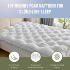 SHOUREN 5 Inch Memory Foam Mattress Topper Queen for Back Pain Relief, Extra Thick Gel Memory Foam Bed Topper, Soft Fluffy Supportive Pressure Relief Mattress Pad, 80"x60"