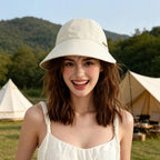 Women Sun Hat Wide Brim Hat Ponytail Baseball Cap Foldable Packable for Summer Beach Golf Hiking Fishing Beige