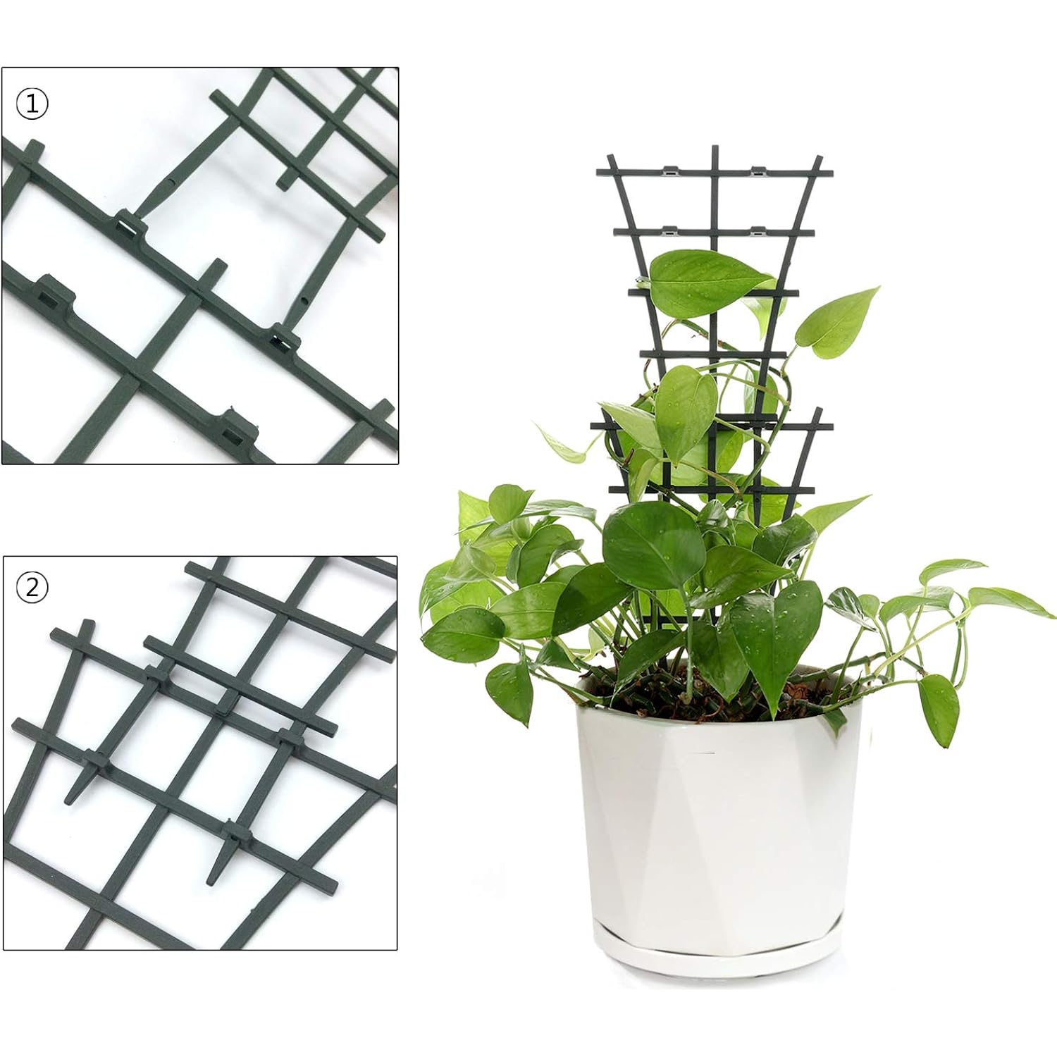 Feitore Plant Trellis Indoor, 6Pcs Stackable Plant Trellis For Climbing Plants Indoor, Small Plant Climbing Trellis For Potted Plants Plastic Climbing Plant Support Trellis For Houseplant Hoya Pothos