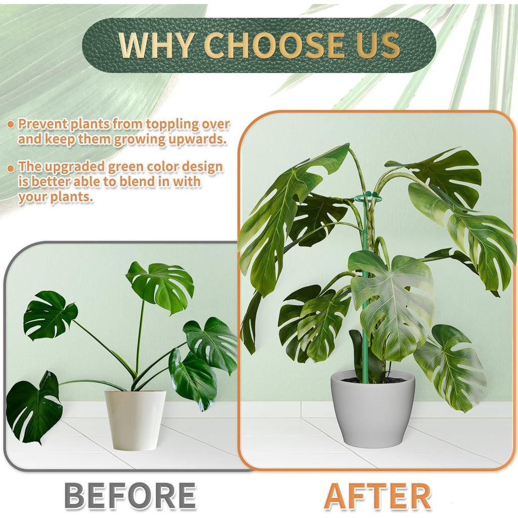 Telescoping Plant Stakes,3Pcs 17.9In To 42.3In Adjustable Monstera Plant Support Orchid Sticks With Clips, Plant Sticks Support Tall For Monstera,Orchids,Tomatoes,Vines & Indoor Outdoor Plants
