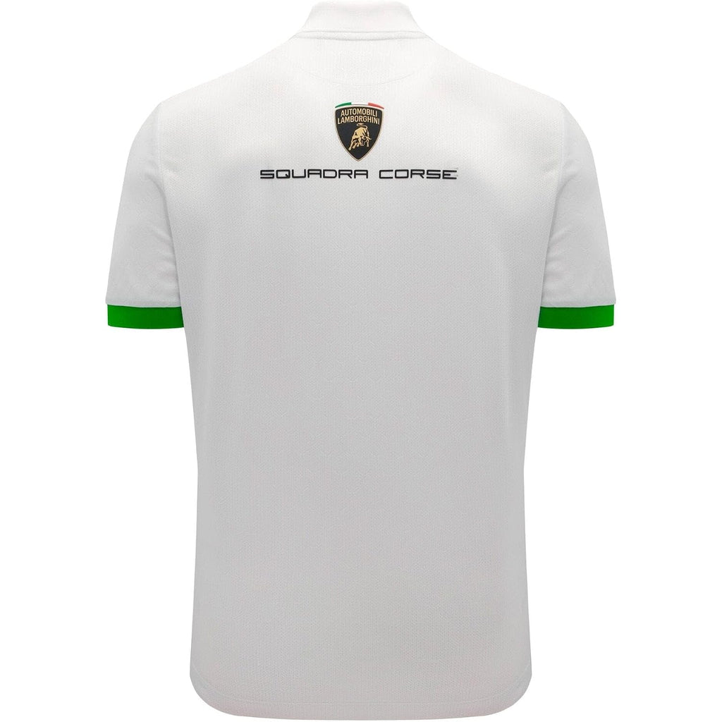 Macron Men'S Automobili Lamborghini Squadra Corse Team Polo Shirt (Black And White)