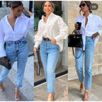 Womens Button Down Shirt Long Sleeve Blouse Business Work Tops Dressy Casual Floral Printed Outfits with Pocket