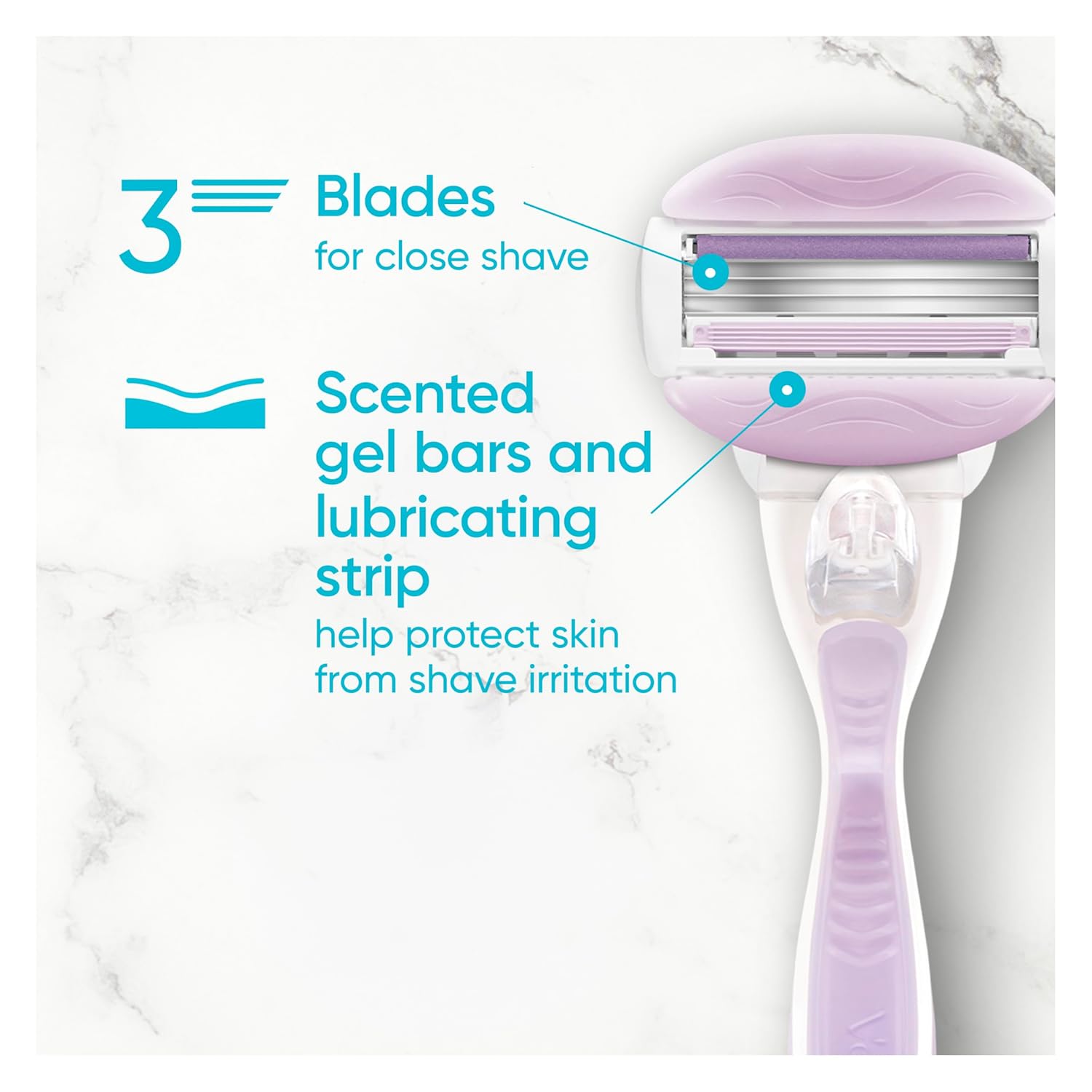 Gillette Venus ComfortGlide Freesia Women's Razor Refills, 4 Refills