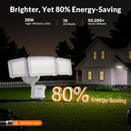 Lepower Led Security Light Motion Sensor Outdoor Lights, Bright 38W 4200Lm | 72 Ft Range, Ip65, Easy To Install, 180° Motion Sensor, 5500K, 3 Head Detected Waterproof Flood Light For Garage, Yard, Porch