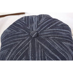 Womens Striped Octagonal Newsboy Cap Vintage Ivy Paperboy Cabbie Gatsby Painter Hats Fashion Beret Hat for Daily Navy-blue