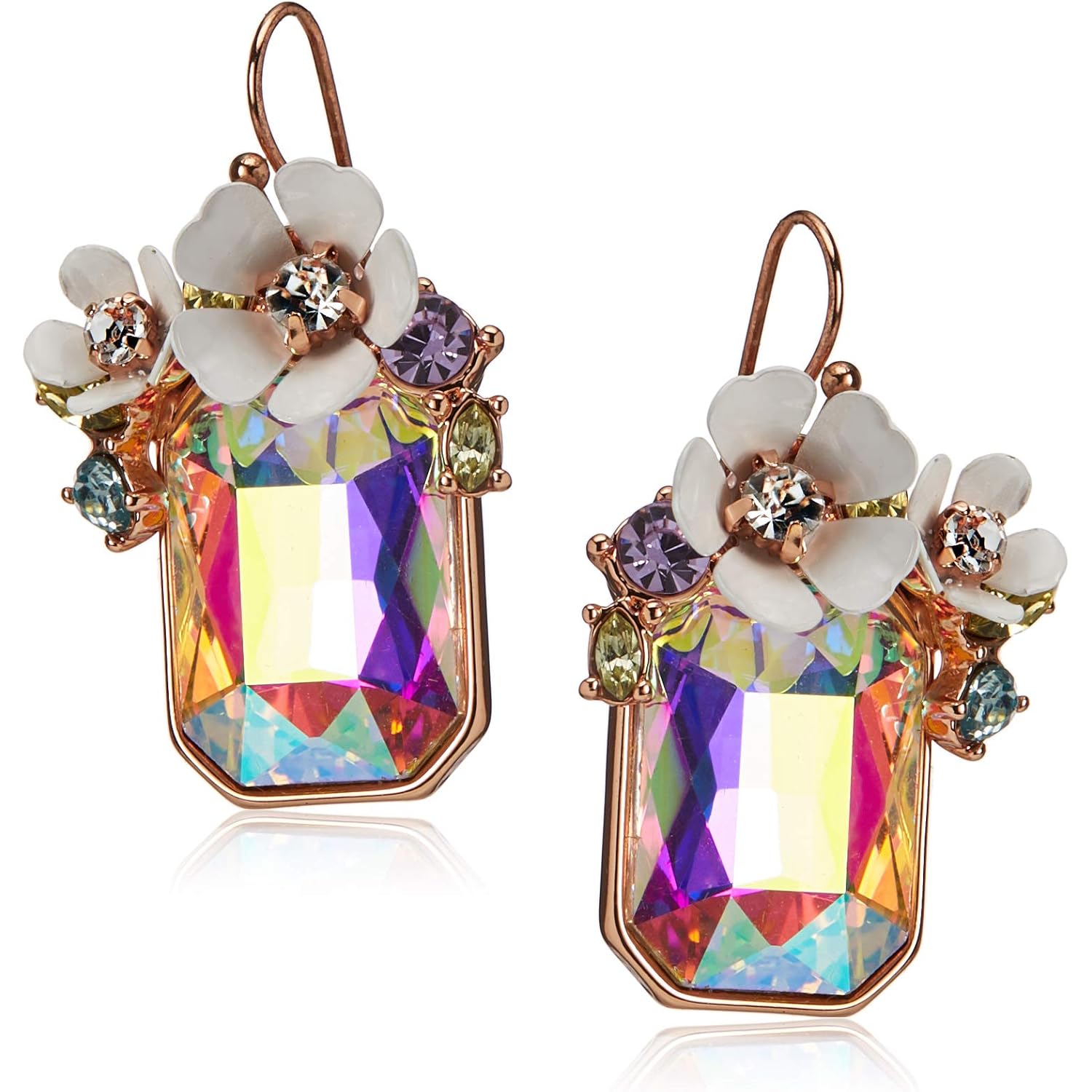 Flower Cluster Stone Drop Earrings