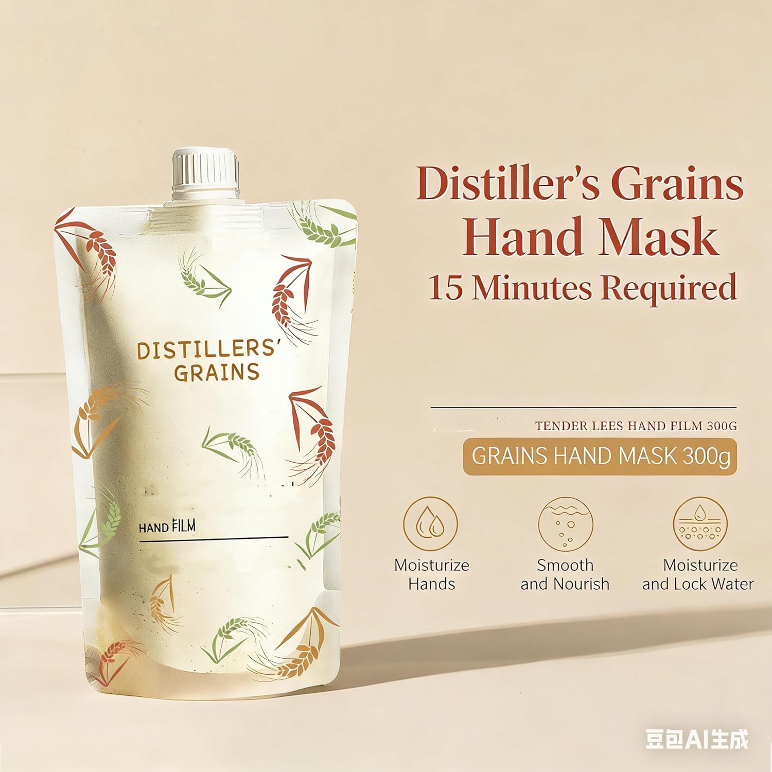Sake Lees Hand Mask, 300g/10.58oz, Moisturizing & Repairing Treatment for Extra Dry & Rough Skin, Exfoliating Peeling Mask Moisturizing Nourishment, Rich Texture for Easy Application