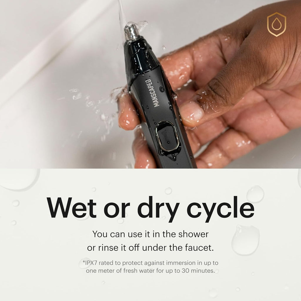 MANSCAPED® The Weed Whacker® 2.0 Electric Nose & Ear Hair Trimmer – 7,000 RPM Precision Tool with Rechargeable Battery, Wet/Dry, Easy to Clean, Improved Stainless Steel Replaceable Blade