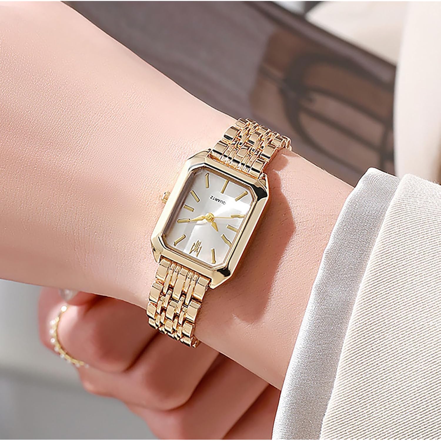 Bestkang Watches For Women Wrist Watches Steel Strap Womens Watch Casual Fashion Simple Square Quartz Wristwatch