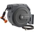 Giraffe Tools Retractable Garden Hose Reel 1/2 Inch X 130 Ft, Super Heavy Duty, Any Length Lock, Slow Return System, Wall Mounted And 180 Deg Swivel Bracket