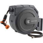 Giraffe Tools Retractable Garden Hose Reel 1/2 Inch X 130 Ft, Super Heavy Duty, Any Length Lock, Slow Return System, Wall Mounted And 180 Deg Swivel Bracket
