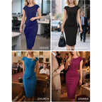 Grace Karin Women'S Wear To Work Dresses 2026 Cap Sleeve Sheath Bodycon Midi Dress Ruched Business Office Pencil Dress