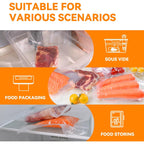 [2024 New] 8" X 50' 3 Rolls, Vacuum Sealer Rolls Bags For Food, Great For Food Storage, Sous Vide And Meal Prep, Wevac Lite