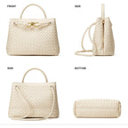 Woven Tote Bag Womens Purse: Vegan Leather Shoulder Handbags - Fashion Summer Beach Tote Bags - Large Travel Totes