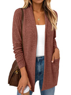 LILLUSORY Cardigan for Women Lightweight Cardigans Fall Fashion Outfits | Open Front Long Cardigan with Pockets, Business Casual Travel Outfits