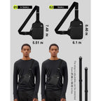 Peicees Mini Crossbody Sling Bag Dual Pocket Water Resistant Running Phone Holder Chest Shoulder Bag For Men Women Travel Gym