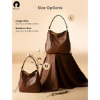 Realer Hobo Crossbody Bags for Women Designer Faux Leather Hobo Handbags Retro Large Size Shoulder Bag Bucket Purse