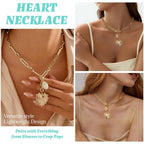 HETICA Chunky Gold-Plated Necklace for Women Heart Pendants Necklace Sun Flower Necklace Fashion Hip Hop Choker Gift