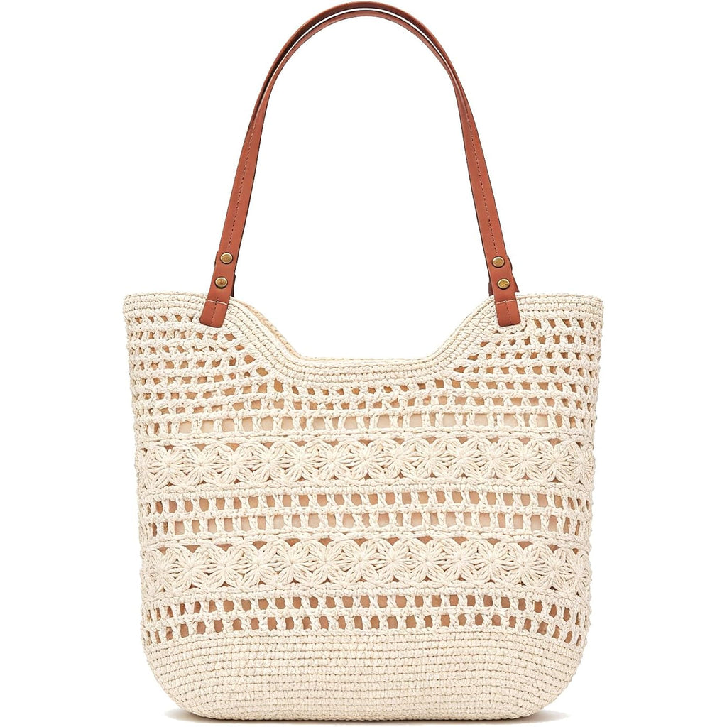 Peicees Small Crochet Beach Bag For Women- Woven Boho Purse Knitted Shoulder Bag For Summer Vacation Beachy Travel Pool