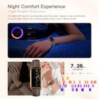 Amoled Laies Smart Watch for Women Smartwatch with Leather Strap Heart Rate Stress Sleep Monitor 12 Sports Modes Fitness Tracker Watch Notifications Music & Camera Control Waterproof iOS Android