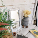 Aazzkang Wall Mirror Wood Framed Rustic Hanging Mirrors Rectangle Small | Decorative For Bedroom Bathroom Living Room Entryway Farmhouse