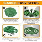 Natural Essential Oil Scented Coils - Outdoor Use Reaches Up To 10 Feet - Each Burns For 5-7 Hours (20 Coils & 8 Coil Stands) For Patio Backyard