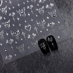 Star Nail Art Stickers Decals, Silvery Star Nail Stickers for Nail Art, 5D Embossed Nail Decals Silvery Manicure Supply for Women Nails Decoration