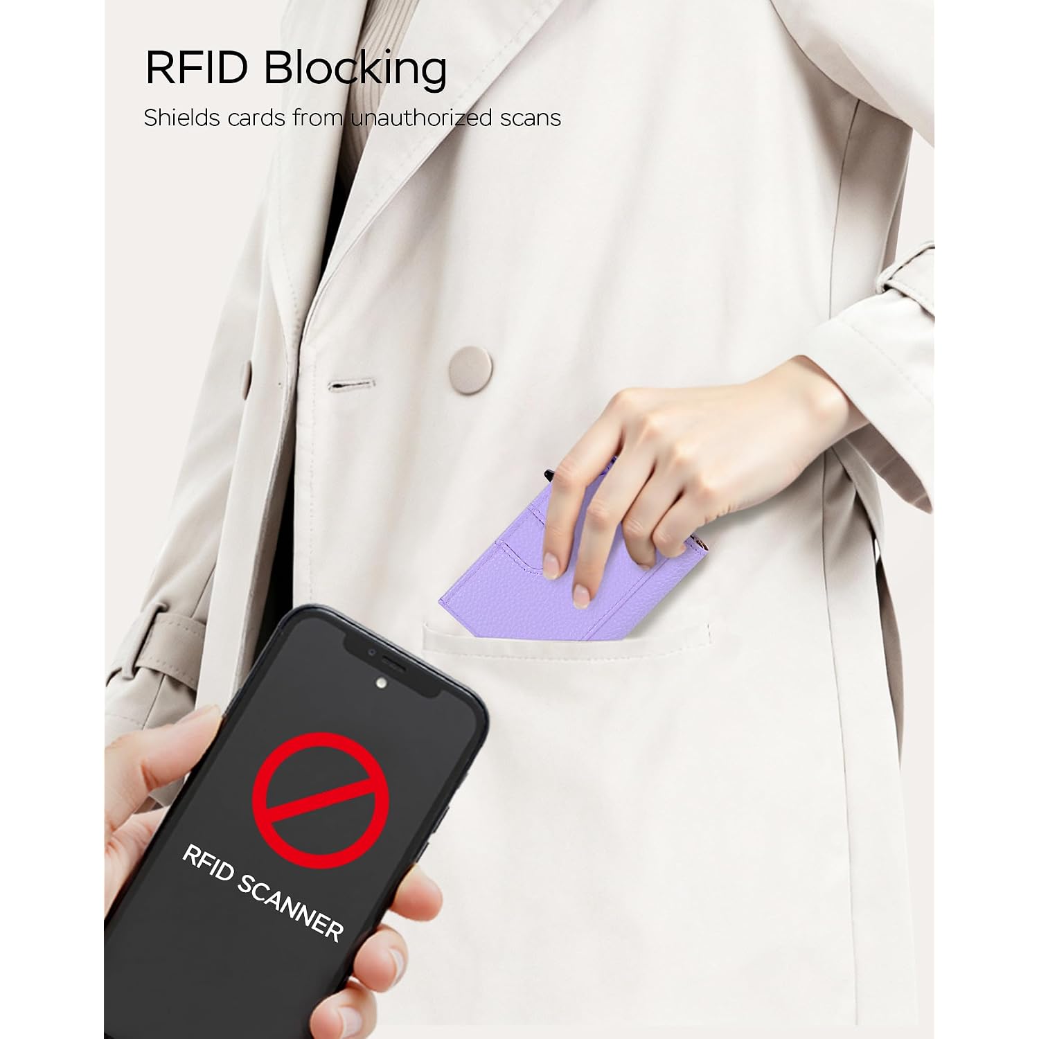 Rfid Wallet Women - Small Slim Trifold Leather Wallet With Metal Pop Up Card Holder, 2026 Trendy Lavender Purple, Holds 11 Cards 10+ Bills, Id Window Cash Slot, Gift For Her