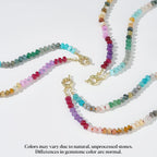 KissYan Beaded Gemstone Necklace for Women, Colorful Boho Bead Choker Natural Stone Surfer Beach Necklaces 14K Gold Plated Summer Handmade Jewelry