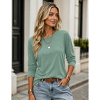 Zeagoo Women's Casual Shirts Long Sleeve Tops Soft Crewneck Tshirts Basic Tee Business Workout Outfit 2026 Fall Clothes