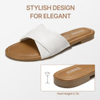 Athmile Sandals For Women 2026 Dressy Summer Flat Comfortable Fashion Beach Cute Ladies Slides Leather Casual Dress Women'S Sandals Size 6-11