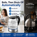 Megawise Electric Glass Kettle With Auto Shut-Off (1.8L)