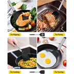 Pack Of 2 Silicone Solid Turner, Non Stick Slotted Kitchen Spatulas, High Heat Resistant Bpa Free Cooking Utensils, Ideal Cookware For Fish, Eggs, Pancakes(Black)