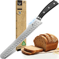Bread Knife For Homemade Bread, 10.6 Inch Multifunction Serrated Knife, Razor Sharp Slicer, High Carbon German Steel Bread Cutter, Ergonomic Handle For Sourdough Turkey Fruit Cutting, Gift