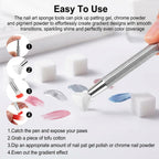 200 PCS Nail Sponge Nail Art Sponge with 1 Grab Pen Nails Art Tools Set DIY Nails Design Accessories for Salon & Home Use