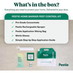 Pestie Home Barrier Pest Control Kit, Bug Spray & Ant Killer For Home | Pro-Grade Bug Spray Concentrate + Rechargeable Sprayer, Kills Ants Roaches Spiders, 3-Month Barrier, Pet Safe When Dry