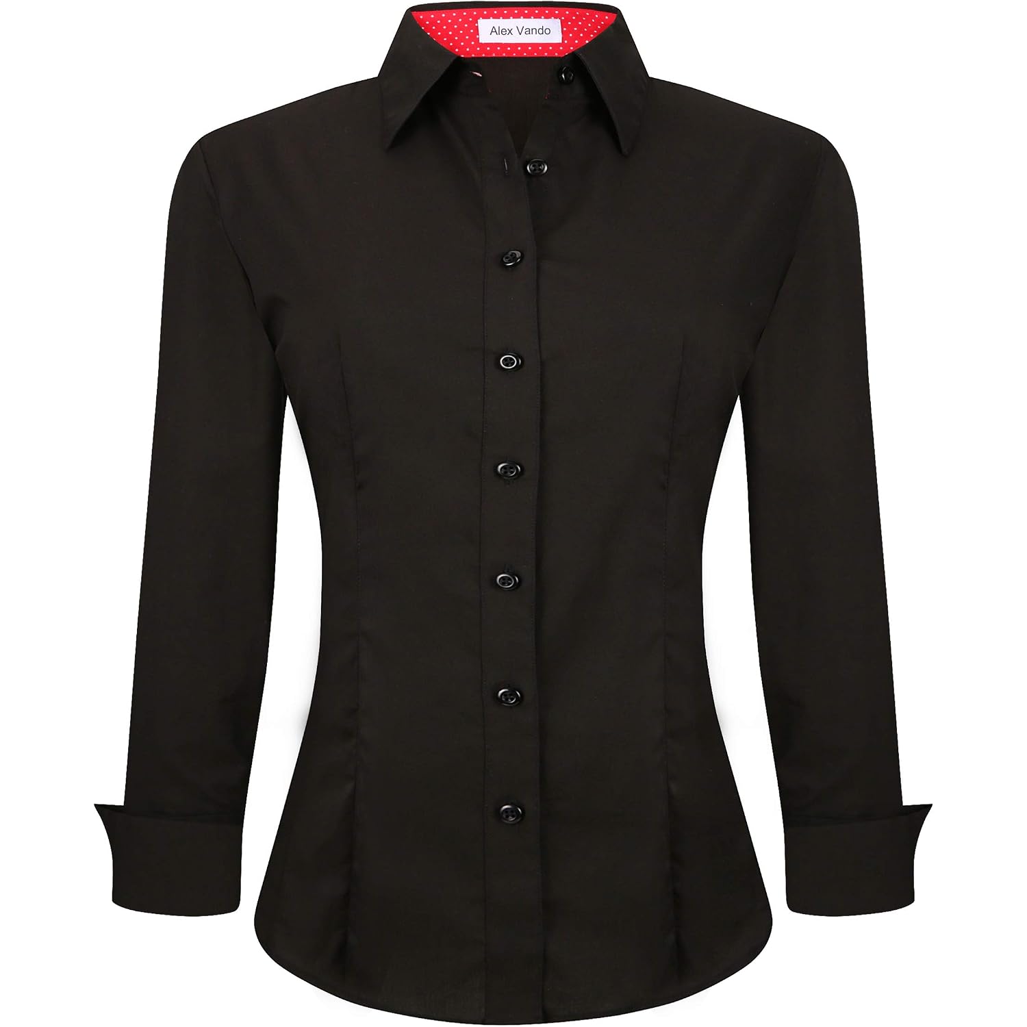 Alex Vando Womens Dress Shirts Wrinkle Free Regular Fit Long Sleeve Stretch Work Shirt