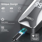 YIRISO Electric Razor for Men, 90Min Long-Lasting Rotary Shaver with 4D Floating Head & LCD Display, Ultra Smooth for Sensitive Skin, IPX6 Waterproof, USB-C Fast Charge, with Travel Case - Ideal Gift