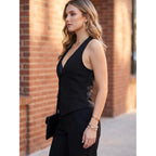 Women'S Slim Fit Racerback Tuxedo Waistcoat Suit Vest
