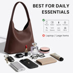 Hobo Bags For Women, Small Slouchy Hobo Purse, Soft Vegan Leather Shoulder Bag Trendy Everyday Tote Handbag, 11'' (28Cm)