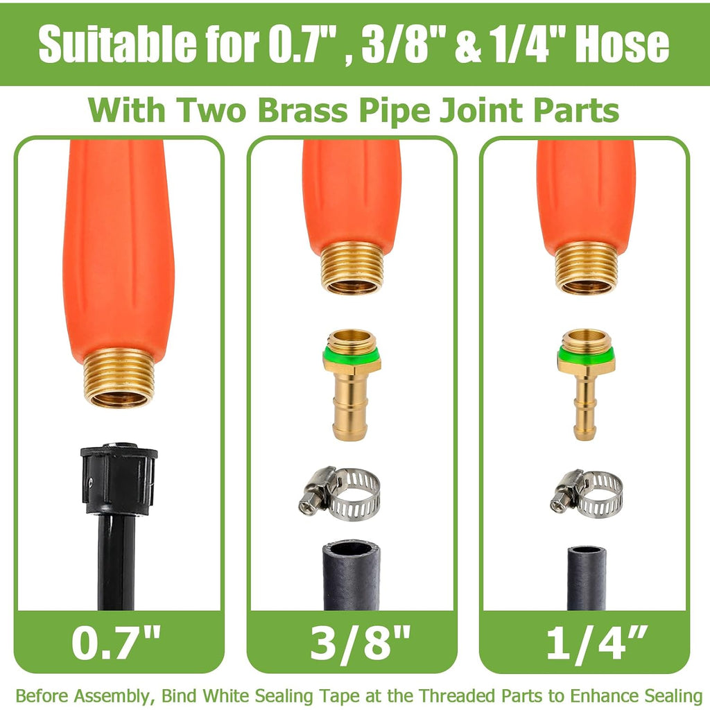 Sprayer Wand Replacement, 29 Inch All Metal Pump Spray Wand Replacement For Tank Sprayer With Stainless Steel Tubes, 1/4" 3/8" Brass Barbs Joint Parts For Weed Lawn Plants Careing Watering