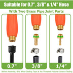 Sprayer Wand Replacement, 29 Inch All Metal Pump Spray Wand Replacement For Tank Sprayer With Stainless Steel Tubes, 1/4" 3/8" Brass Barbs Joint Parts For Weed Lawn Plants Careing Watering