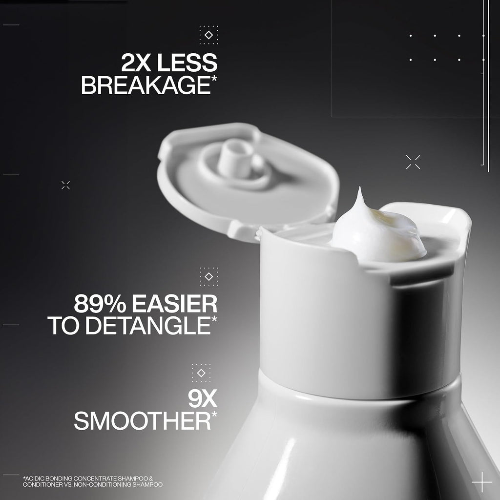 Redken Acidic Bonding Concentrate Conditioner For Damaged Hair Repair - Strengthens And Repairs Weak And Brittle Hair, Sulfate-Free, With Citric Acid