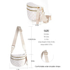 FEIBOON Spacious Checkered Nylon Crossbody Bag Bum Bag Handbags Wallets for Women