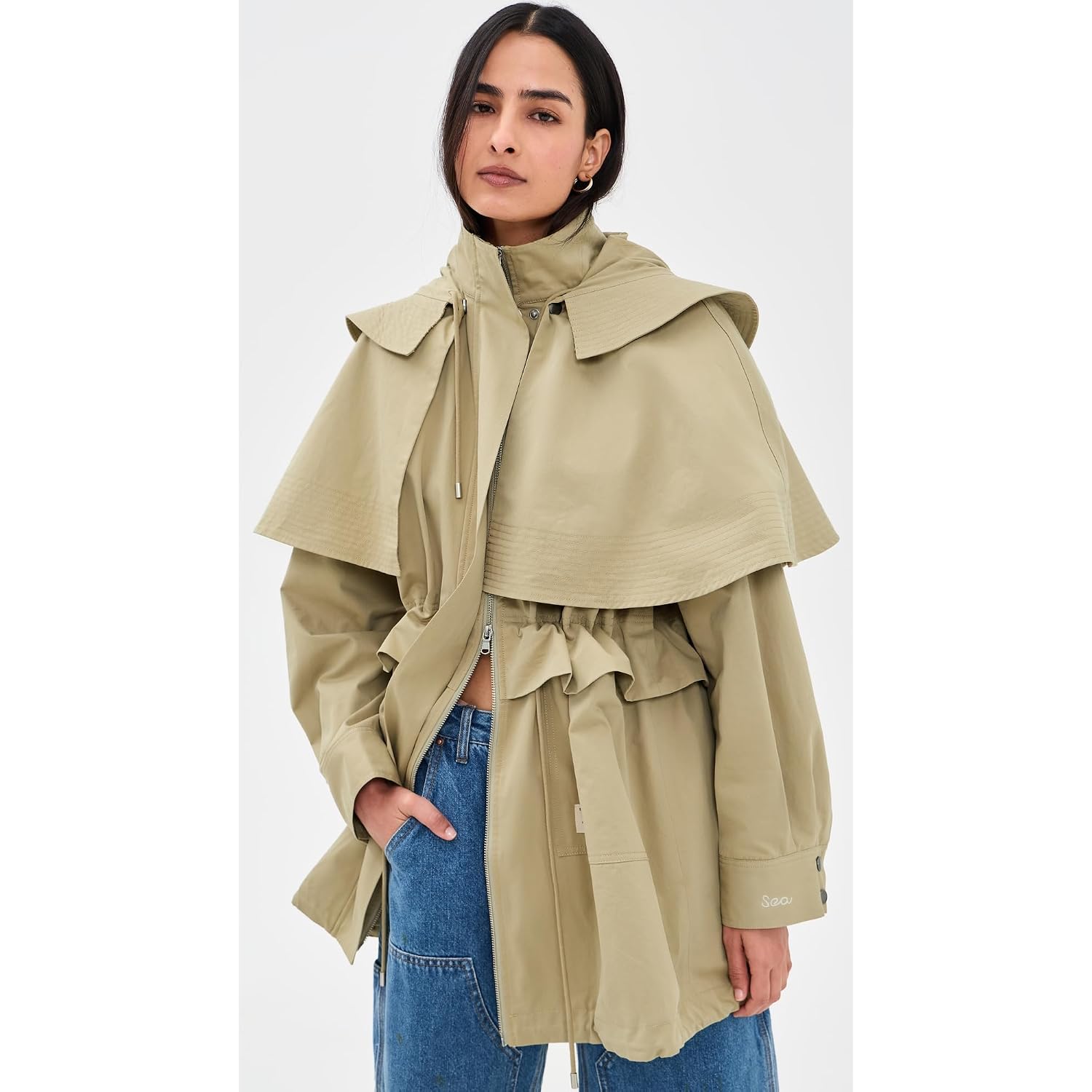 Sea Women'S Odessa Workwear Mid-Length Cape Coat