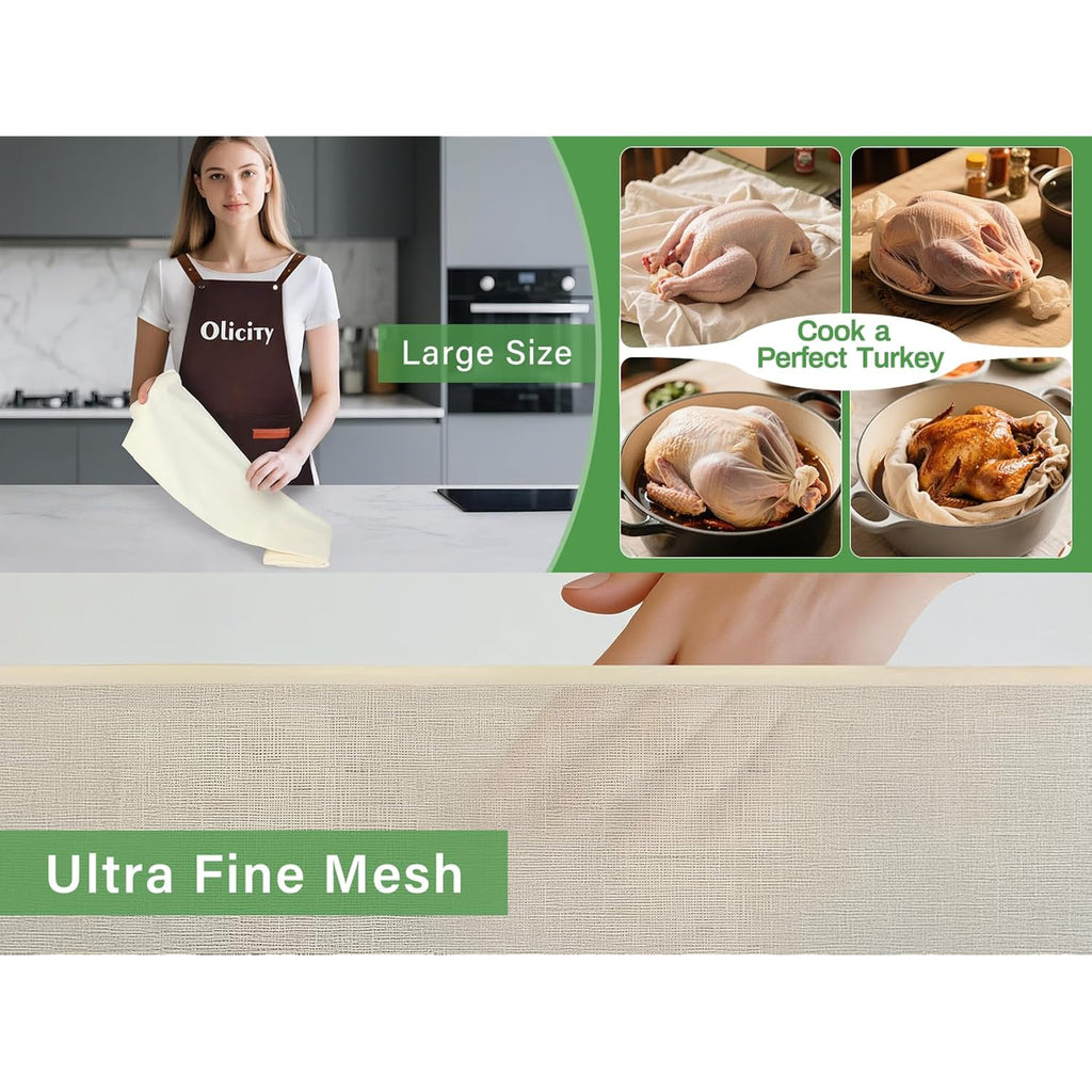 Organic Cheese Cloths, Gots Certified, Grade 100, 36X36Inch, Reusable Cheese Cloth With Closed Edges Fabric Fine Mesh Cloth, Unbleached Cotton Muslin Cheesecloth For Straining,Cooking,Crafts - 9 Sq.Ft